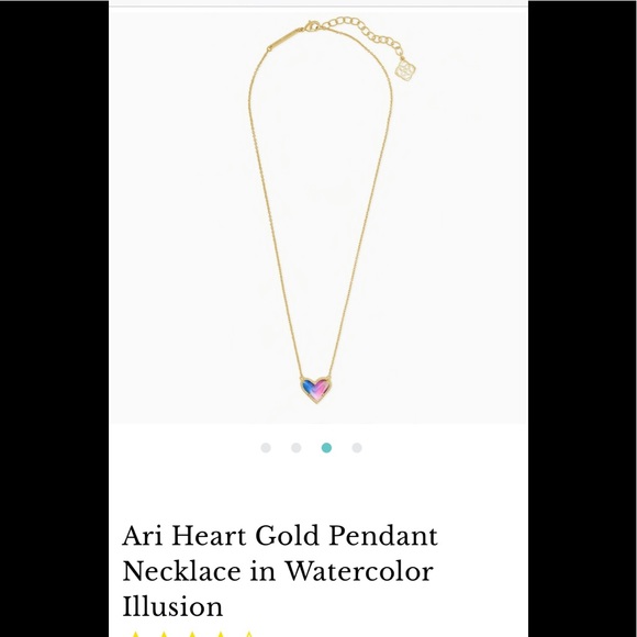 NWT Kendra Scott Ari Heart Gold Pendant Necklace watercolor illusion - Picture 3 of 8